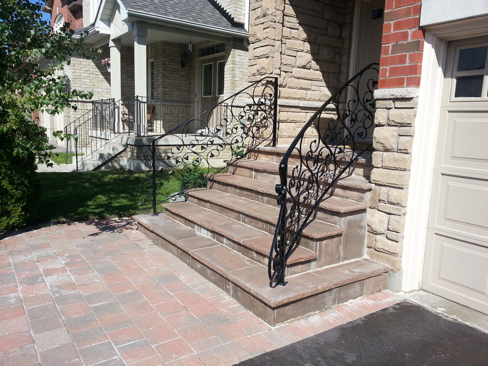 exterior porch with wrought iron railings image